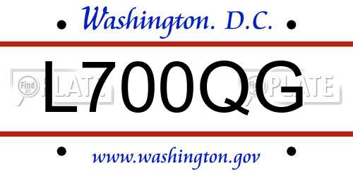 L700QG District Of Columbia License Plate