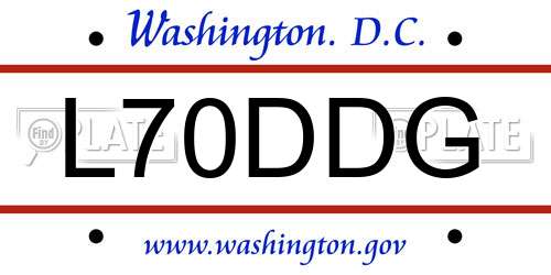 L70DDG District Of Columbia License Plate