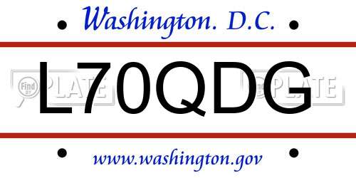L70QDG District Of Columbia License Plate
