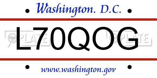 L70QOG District Of Columbia License Plate
