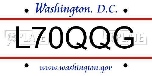 L70QQG District Of Columbia License Plate