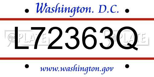 L72363Q District Of Columbia License Plate