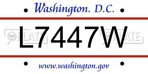 L7447W District Of Columbia License Plate
