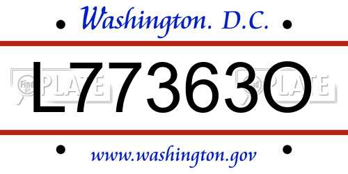 L77363O District Of Columbia License Plate