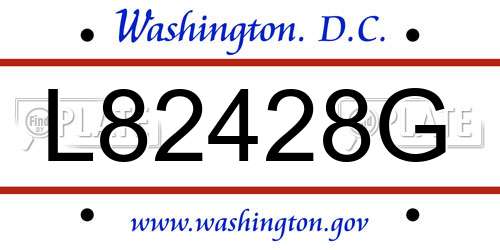L82428G District Of Columbia License Plate