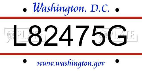L82475G District Of Columbia License Plate
