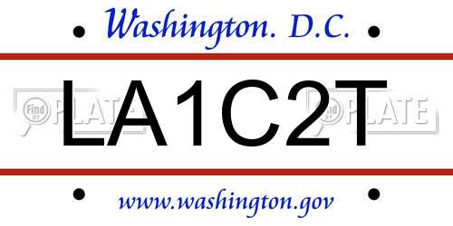 LA1C2T District Of Columbia License Plate