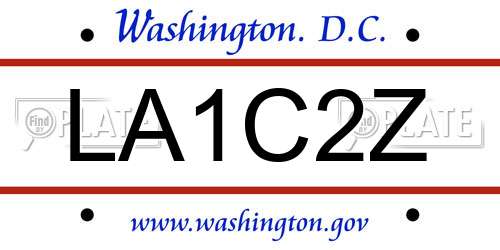 LA1C2Z District Of Columbia License Plate