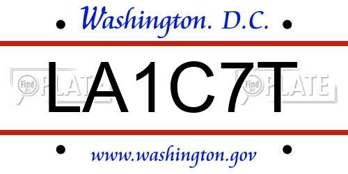 LA1C7T District Of Columbia License Plate