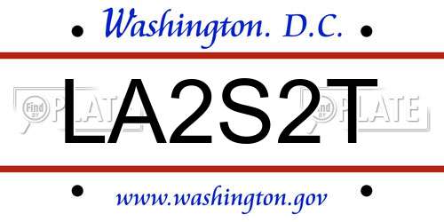 LA2S2T District Of Columbia License Plate