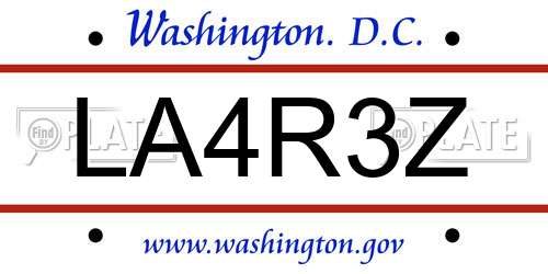 LA4R3Z District Of Columbia License Plate