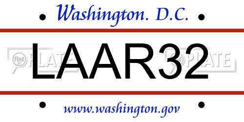 LAAR32 District Of Columbia License Plate