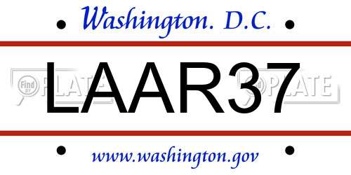 LAAR37 District Of Columbia License Plate