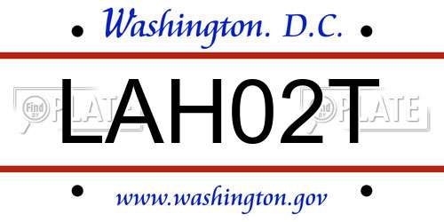 LAH02T District Of Columbia License Plate