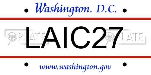 LAIC27 District Of Columbia License Plate