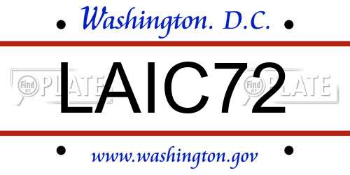 LAIC72 District Of Columbia License Plate