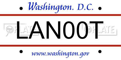 LAN00T District Of Columbia License Plate