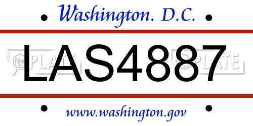 LAS4887 District Of Columbia License Plate