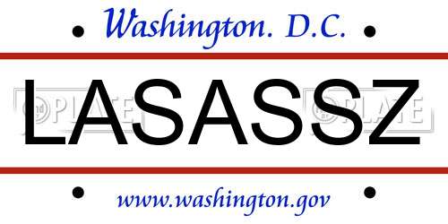 LASASSZ District Of Columbia License Plate