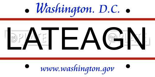 LATEAGN District Of Columbia License Plate