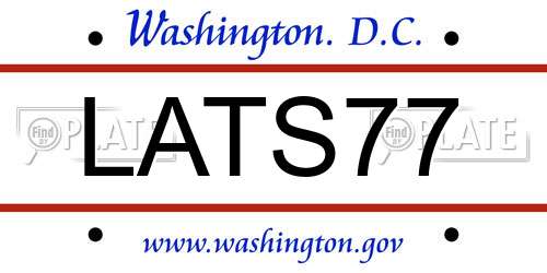 LATS77 District Of Columbia License Plate