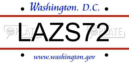 LAZS72 District Of Columbia License Plate