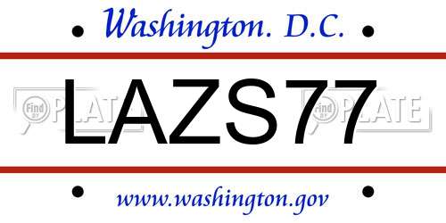 LAZS77 District Of Columbia License Plate
