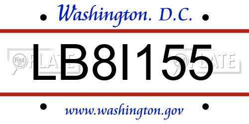 LB8I155 District Of Columbia License Plate