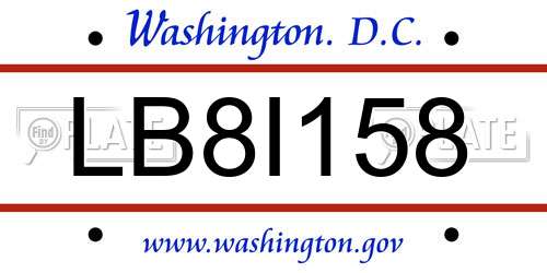 LB8I158 District Of Columbia License Plate