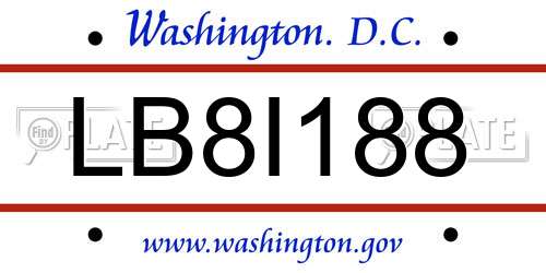 LB8I188 District Of Columbia License Plate
