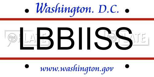 LBBIISS District Of Columbia License Plate