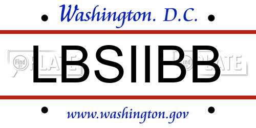 LBSIIBB District Of Columbia License Plate