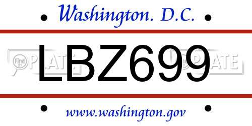 LBZ699 District Of Columbia License Plate