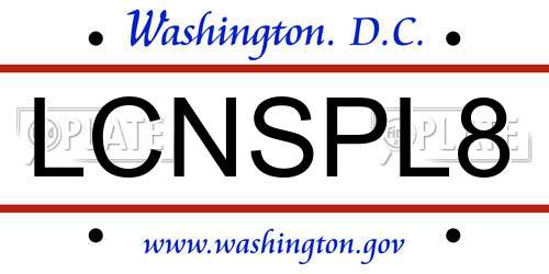 LCNSPL8 District Of Columbia License Plate