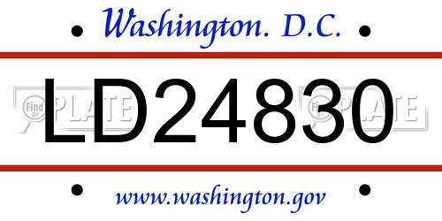 LD24830 District Of Columbia License Plate