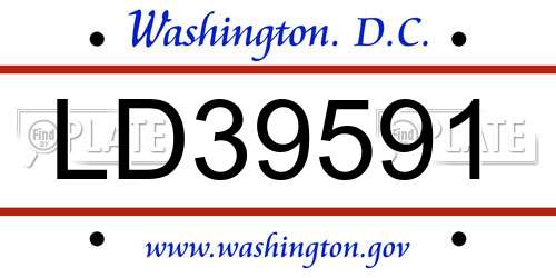 LD39591 District Of Columbia License Plate