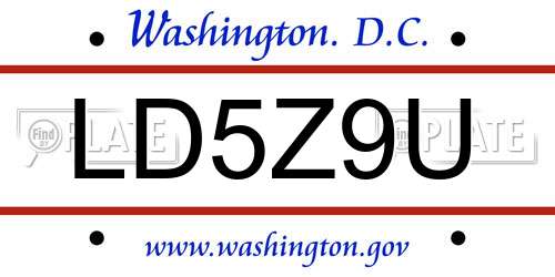 LD5Z9U District Of Columbia License Plate