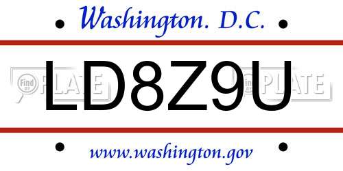 LD8Z9U District Of Columbia License Plate