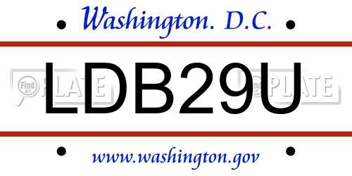 LDB29U District Of Columbia License Plate