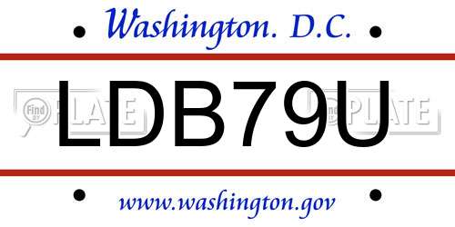 LDB79U District Of Columbia License Plate