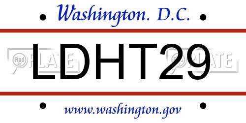 LDHT29 District Of Columbia License Plate