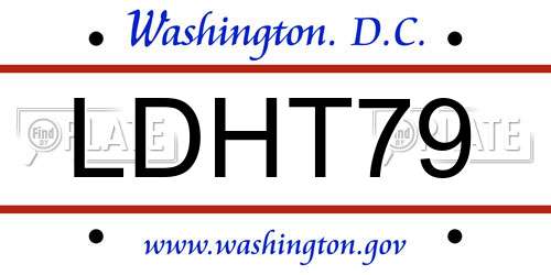 LDHT79 District Of Columbia License Plate