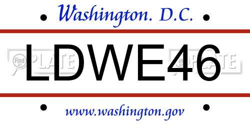 LDWE46 District Of Columbia License Plate