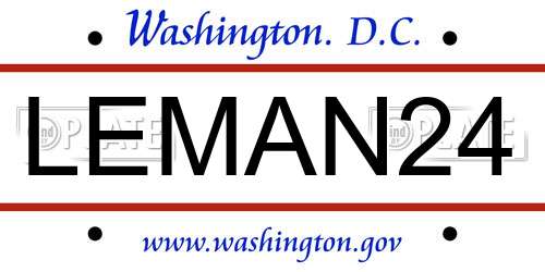 LEMAN24 District Of Columbia License Plate