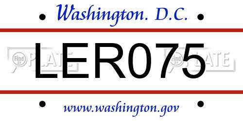 LER075 District Of Columbia License Plate