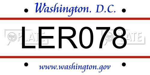 LER078 District Of Columbia License Plate