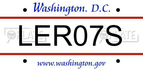 LER07S District Of Columbia License Plate