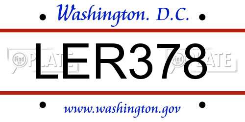 LER378 District Of Columbia License Plate