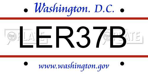 LER37B District Of Columbia License Plate
