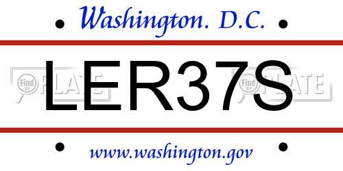 LER37S District Of Columbia License Plate